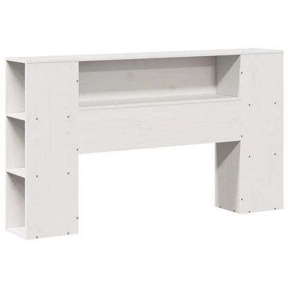 Bedombouw – Hoofdeinde – Bedframe – Opbergbed – Slaapkamermeubel – Wit Massief Dennenhout – 160 cm Breed – Ruimtebesparend Met Planken En Laden