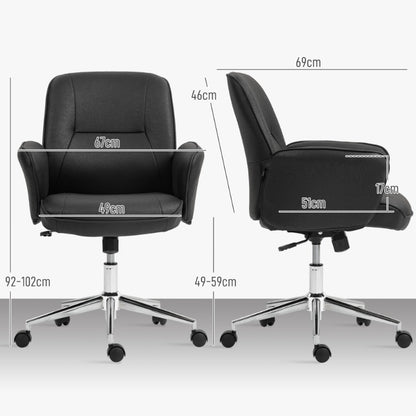 Bureaustoel – Kantoorstoel – Draaistoel – Bureaustoelen – Stoel – Verstelbare Hoogte – Kantelfunctie – Microvezel – Zwart – Tot 120 kg