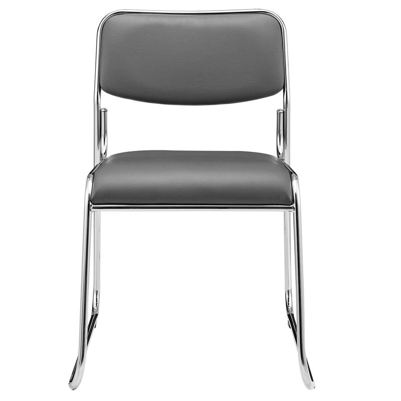 Vergaderstoel – Conferentiestoel – Bureaustoel – Stapelbare Stoel – Kantoormeubilair – Set Van 4 – Ergonomisch Comfort – Metalen Verchroomd Frame