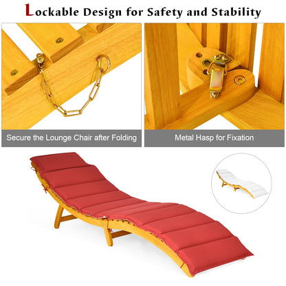 Houten Ligstoel – Tuinstoel – Ligbed – Lounger – Zonnebed – Verstelbaar – Massief Eucalyptus Hout – Inclusief Dicht Schuimkussen – Opvouwbaar – Max 180 kg Draagvermogen