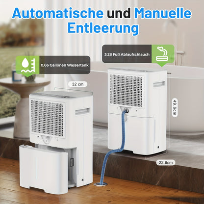 Luchtontvochtiger – Ontvochtiger – Vochtvreter – Dehumidifier – Wasdroogfunctie – 25L per Dag – Digitale Vochtigheidsmeter