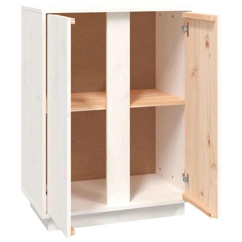 Sideboard 60x35x80cm massief grenenhout wit