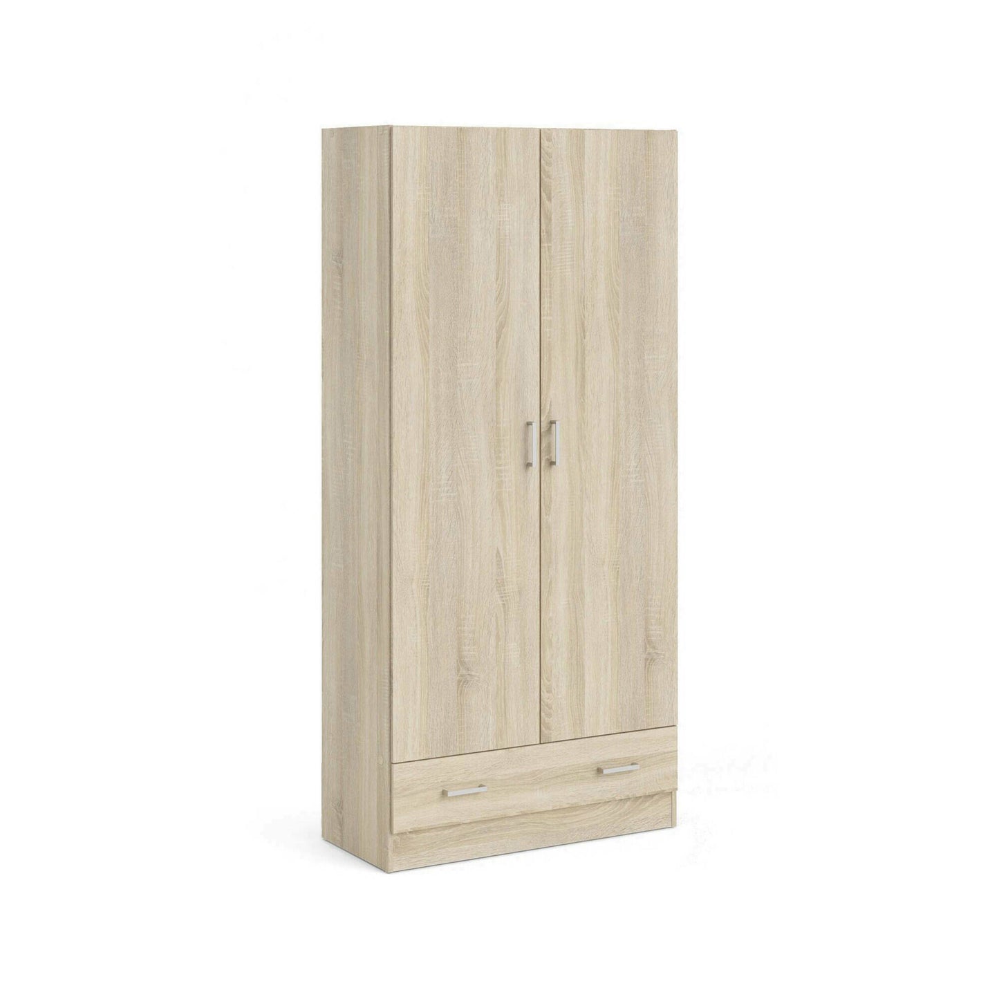 2-Deurs Kledingkast – Garderobekast – Linnenkast – Opbergkast – Slaapkamerkast – Quercia – Compact Formaat 79x36x170 cm – Melamine Houtlook
