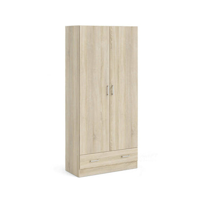 2-Deurs Kledingkast – Garderobekast – Linnenkast – Opbergkast – Slaapkamerkast – Quercia – Compact Formaat 79x36x170 cm – Melamine Houtlook