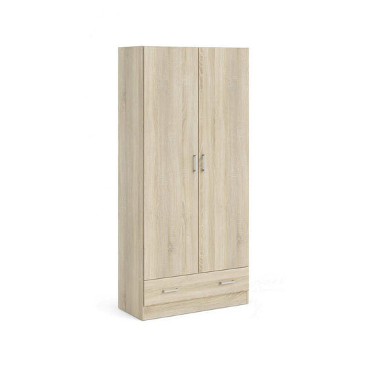 2-Deurs Kledingkast – Garderobekast – Linnenkast – Opbergkast – Slaapkamerkast – Quercia – Compact Formaat 79x36x170 cm – Melamine Houtlook
