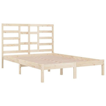 Contemporary Solid Wood Bed Frame 120x200cm - Light Wood Finish, Removable Headboard & Footboard, Easy Assembly, No Mattress Included, Minimalist Bedroom Furniture, Bedroom Furniture, Sleek Design, Durable Construction