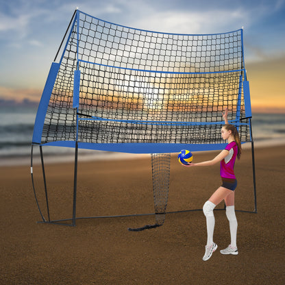 Volleybalnet – Trainingsnet – Sportnet – Oefennet – Verstelbaar Net – Blauw – Verstelbare Hoogte 1,98-2,40 m – Lichtgewicht Nylon