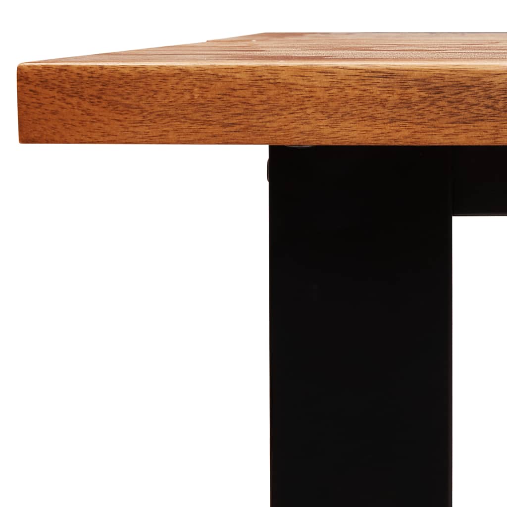 Eethoek Hoekbank Tafelbank Eetkamerset – Massief Acaciahout – Industrieel Metalen Frame – 110 cm – Duurzaam & Natuurlijk Design