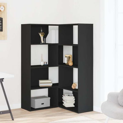 Bookcase 4-Tier Corner 85X85X140 Cm Finished Wood Black