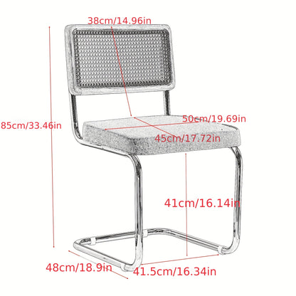 Eetkamerstoel – Keukenstoel – Draaistoel – Kuipstoel – Zwarte Fluwelen Stoel – Met Metalen Poten – Rieten Rugleuning – Ergonomisch Comfort