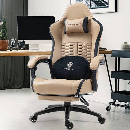 Ergonomische Bureaustoel – Kantoorstoel – Computestoel – Draaistoel – Relaxstoel – 360° Draaibaar – Verstelbare Hoogte Met Voetensteun – Zwart Synthetisch Leder