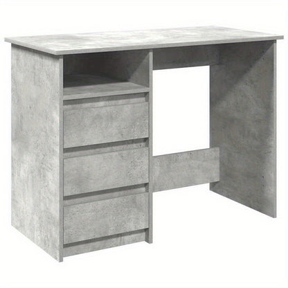 Modern Gray Engineered Wood Desk - 102x50x75cm, Concrete Gray Finish, Durable & Moisture-Resistant, Anti-Warpage, Ideal for Home Office, Study, or Bedroom