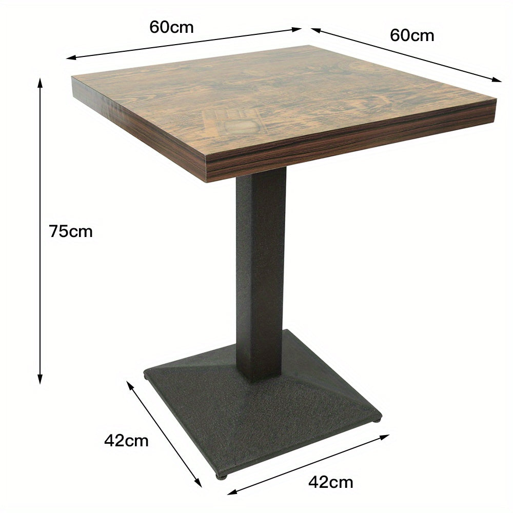 Eettafel – Tafel – Bijzettafel – Werktafel – Vierkante Tafel – Houtkleur – Enkele Poot – Compact 60x60x75 cm