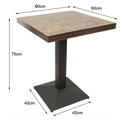 Eettafel – Tafel – Bijzettafel – Werktafel – Vierkante Tafel – Houtkleur – Enkele Poot – Compact 60x60x75 cm