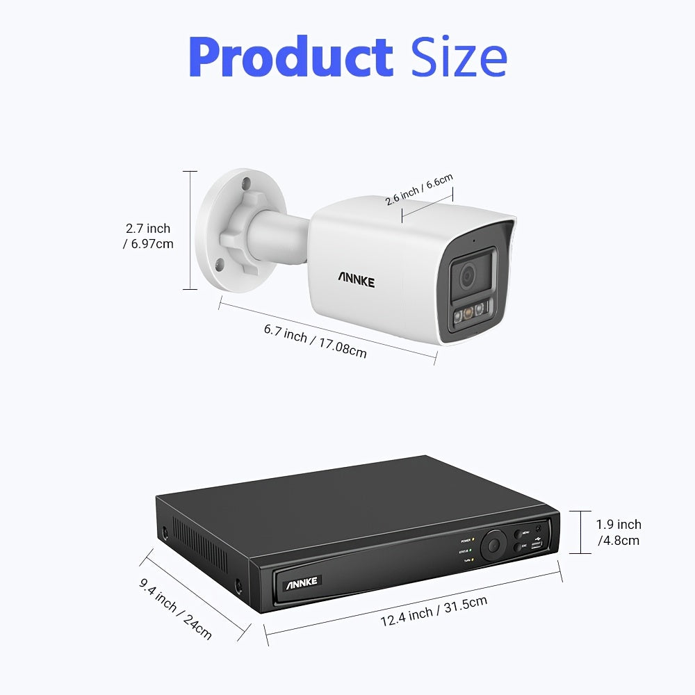 Beveiligingscamera Set – Bewakingscamera – Draadgebonden Camera – CCTV Camera – Beveiligingscamera Binnen & Buiten – Bedraad – 110V-240V – Wit – Zonder HDD