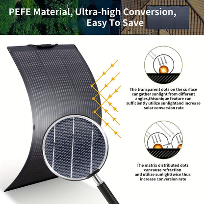 Flexibel Zonnepaneel – Buigbaar Paneel – Lichtgewicht Solar – Draagbaar Zonnepaneeltje – 100W Vermogen – 3mm Dun