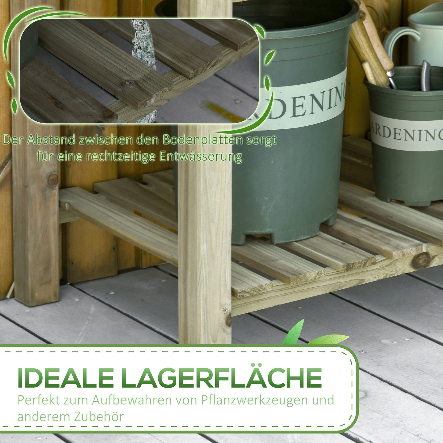 Verhoogde Plantenbak – Houten Tuinbak – Plantentafel – Bloemenbak – Groentebak – Stevige Constructie – Drainage Gaten – 91x51x76 cm – Groene Kleur