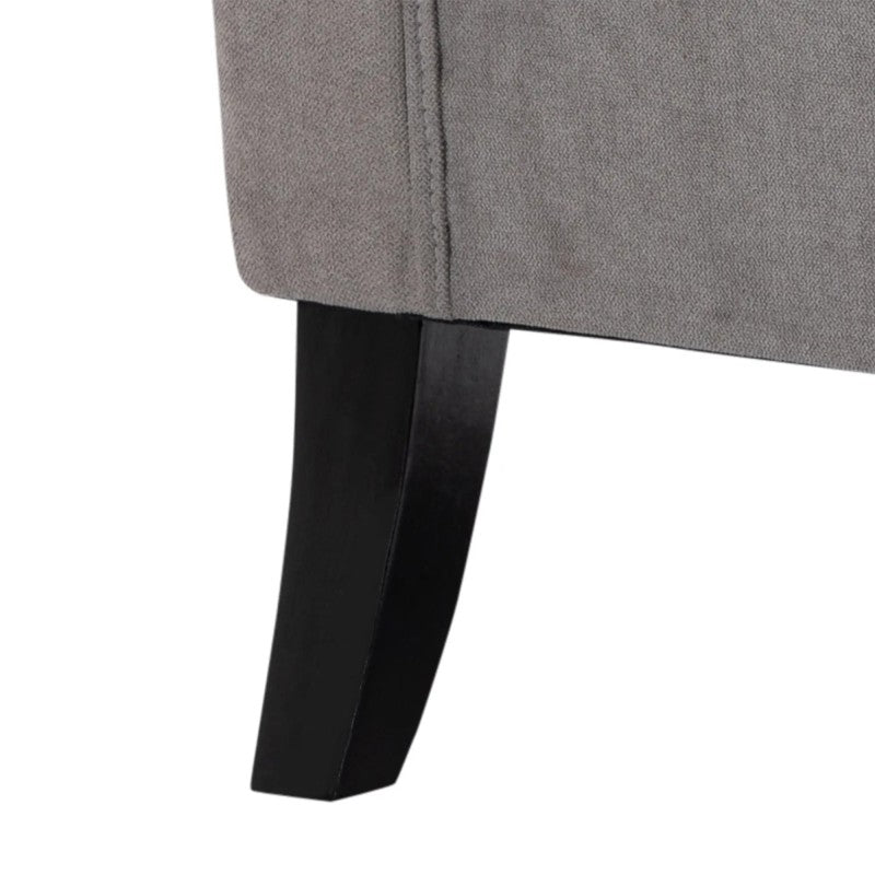 Fauteuil – Armstoel – Loungechair – Zetel – Relaxstoel – Grijs – Button-tufting – 74x86x102 cm – Polyester Bekleding – Houten Poten