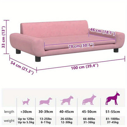 Pink Dog Bed 100x54x33cm Soft and Light Beige-Friendly Stylish and Beautiful Removable and Washable Comfortable and Warm Suitable for Medium-Large Dogs, Pet Furniture, Cozy Pet Furniture, Modern Pet Furniture, Durable Pet Fur