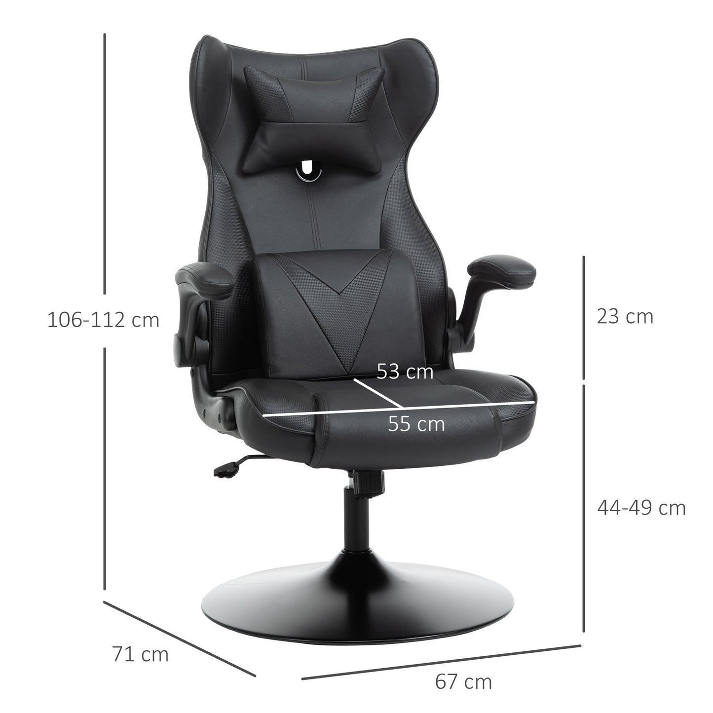 Gaming Stoel – Bureaustoel – Gamestoel – Werkstoel – Ergonomische Stoel – 360 Graden Draaibaar – In Hoogte Verstelbaar - Zwart