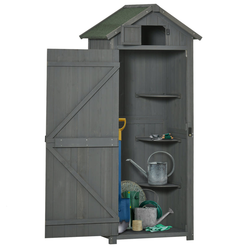Tuinhuisje – Tuinschuur – Buitenschuur – Berging – Opslagruimte – Stevig Houten Bouw – Waterdicht Asfalt Dak – Met Raam en Ventilatie – Ruim en Duurzaam – 195x137x455 cm