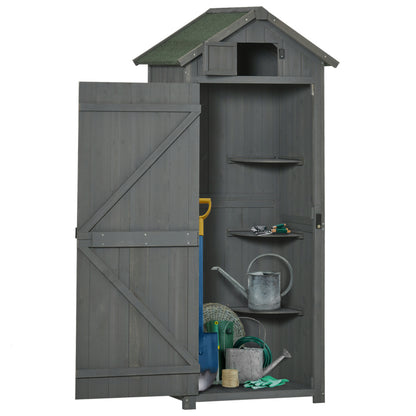 Tuinhuisje – Tuinschuur – Buitenschuur – Berging – Opslagruimte – Stevig Houten Bouw – Waterdicht Asfalt Dak – Met Raam en Ventilatie – Ruim en Duurzaam – 195x137x455 cm