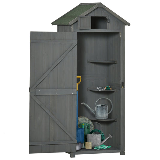 Tuinhuisje – Tuinschuur – Buitenschuur – Berging – Opslagruimte – Stevig Houten Bouw – Waterdicht Asfalt Dak – Met Raam en Ventilatie – Ruim en Duurzaam – 195x137x455 cm