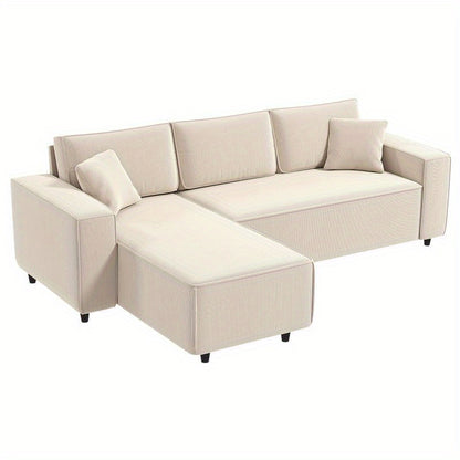 Modern Sofa, Easy to Assemble, Thick and Comfortable Futon Sofa, Suitable for Living Room/ Bedroom/ Office/ Apartment