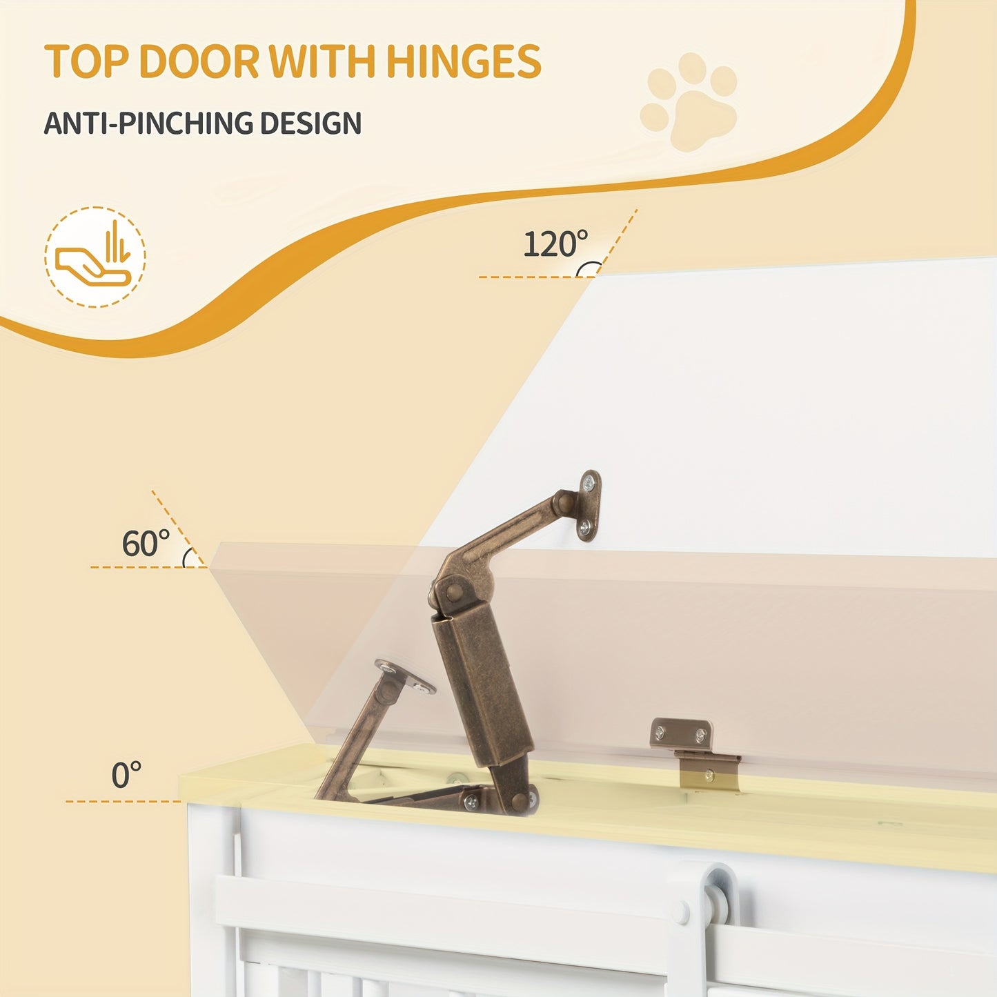 Hoekhondenbench – Hondenkooi – Hondenhok – Hondenbench – Huisdier Bench – Ruimtebesparend Hoekontwerp – Waterdicht Wasbaar Kussen – Wit – 107x59,6x64 cm