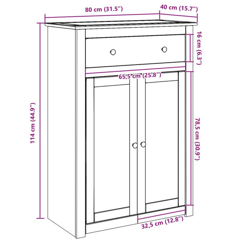 Schoenenrek – Schoenenkast – Schoenenopberger – Opbergmeubel – Schoenenbank – Massief Grenenhout – 80x40x114 cm – Modern Minimalistisch Design – 2 Laags – 8 kg Draagvermogen – Zonder Metalen Onderdelen