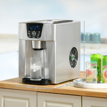 IJsblokjesmachine – IJsblokjesmaker – Icecube Maker – IJsblokjes apparaat – IJsblokjes machine – Compact Zilverkleurig Ontwerp – Zelfreinigend Systeem & 1,2L Waterreservoir