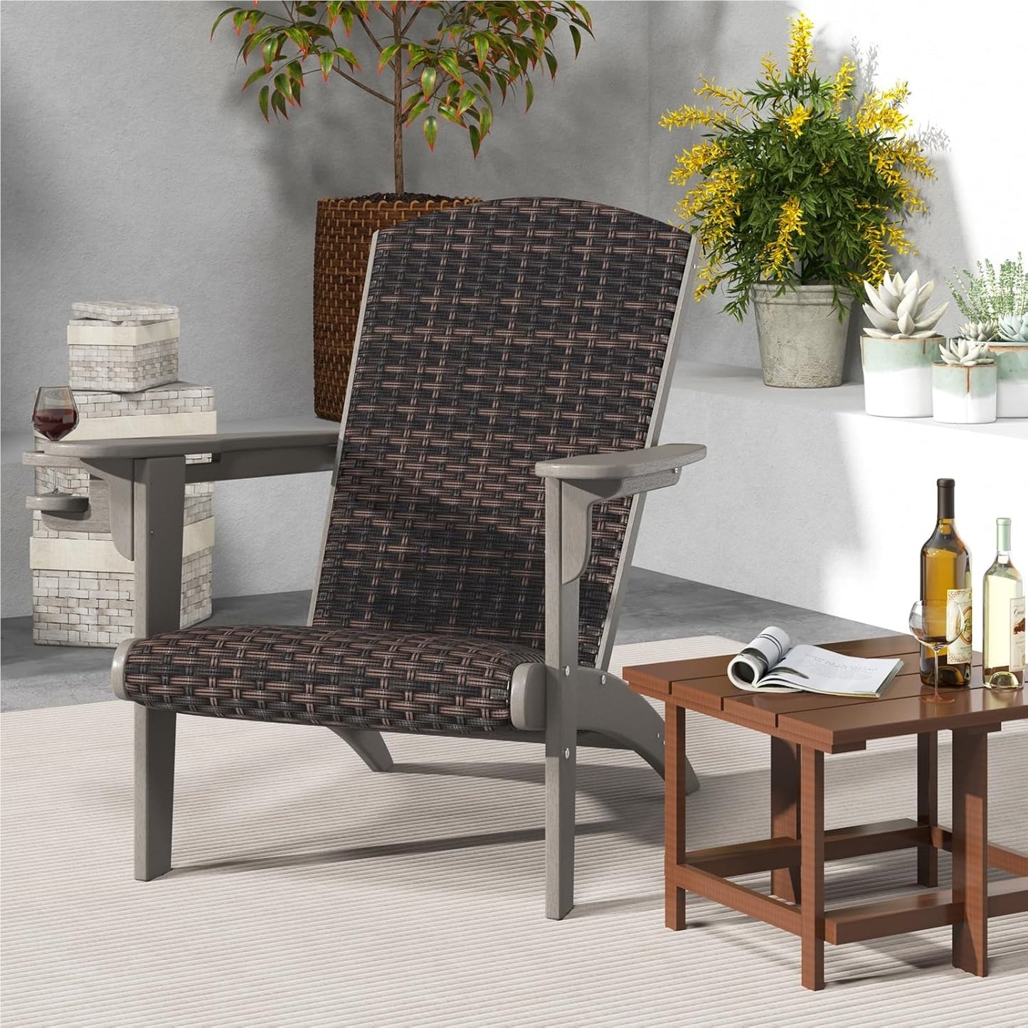 Tuinstoel – Adirondack Tuinstoel – Loungestoel – Tuinmeubel – Buitestoel – Ergonomisch Design – Duurzaam HDPE Frame