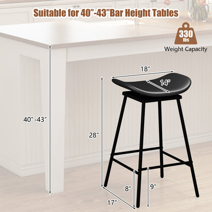 Barstoel – Barkruk – Barstoel Kruk – Keukenstoel – Barkrukken – Draaibaar 360° – Kunstleren Zadelzitting – Set Van 2 – Zithoogte 71,5 cm