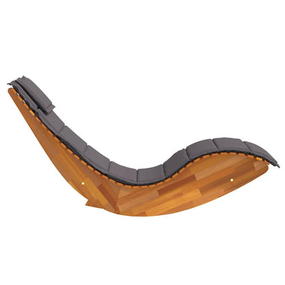 Teak Lounge Stoel – Loungestoel – Balkonstoel – Tuinstoel – Buitenzitmeubel – Donkergrijs Kussen – Weerbestendig Teakhout – Ergonomisch Ontwerp