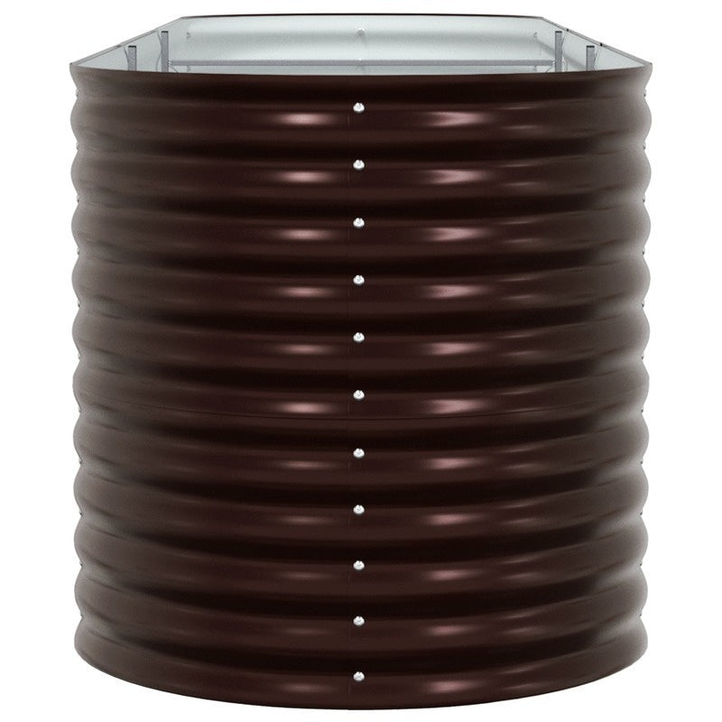 Elevated Brown Tuinbak – Verhoogde Plantenbak – Metaal Bloembak – Tuinbak Met Ventilatie – Marron Variant – Gegalvaniseerd Staal – Efficiënte Drainage & Stabiliteit – 320x80x81 cm