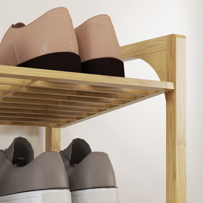 Bamboe Schoenenrek – Schoenenkast – Schoenen Organizer – Schoenenhouder – Schoenendisplay – 4 Lagen Voor 12 Paar – Natuurlijk Hout – Compacte Opslag