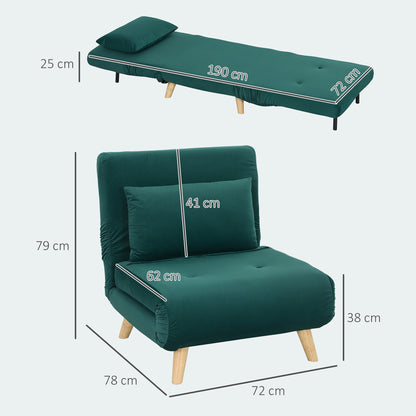 Relaxfauteuil – Slaapfauteuil – Relaxstoel – Ligstoel – Donkergroen – Verstelbare Rugleuning – Stevig Metalen Frame tot 120 kg