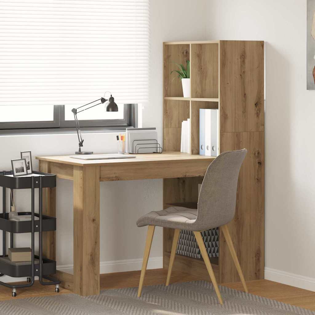 Bureau – Schrijftafel – Computertafel – Werktafel – Kantoortafel – Artisan Eiken Kleur – Krasbestendig Hout – Veel Opbergruimte