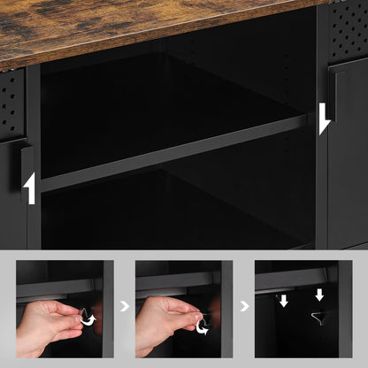 Tv Meubel – Tv Kast – Tv Dressoir – Entertainment Meubel – Media Meubel – Geschikt Voor Tv Tot 55 Inch – MDF Met Staalframe&comma; 3 Verstelbare Schappen