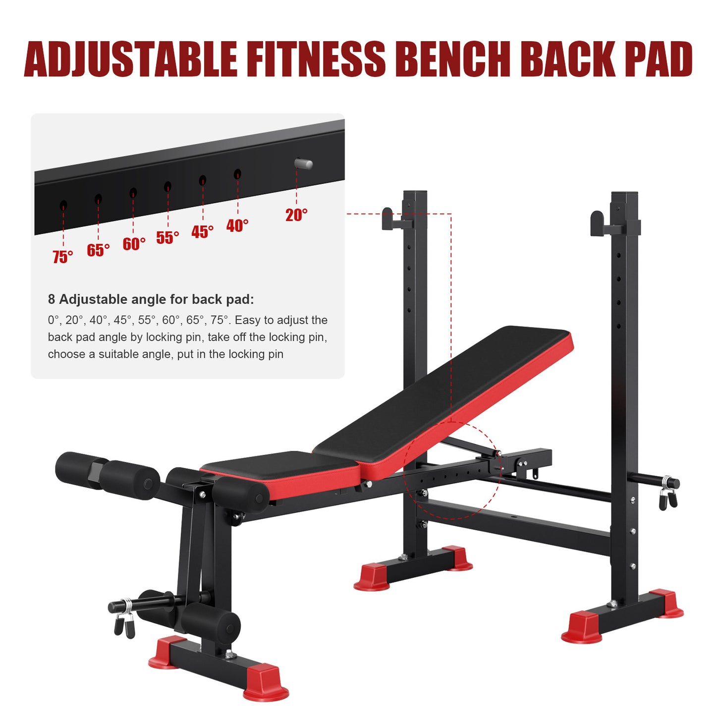 Adjustable Weight Bench Press - Heavy-Duty Home Gym Bench with Weight System Compatible for weightlifting, Weight Training | Durable Metal Frame, 3-Level Elbow Pads | / Strength Training Equipment (Commercial & Home Use) -