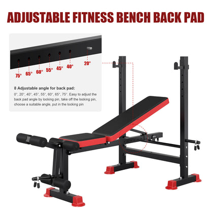 Adjustable Weight Bench Press - Heavy-Duty Home Gym Bench with Weight System Compatible for weightlifting, Weight Training | Durable Metal Frame, 3-Level Elbow Pads | / Strength Training Equipment (Commercial & Home Use) -