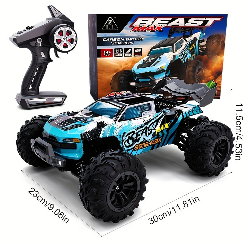 RC Auto – Bestuurbare Auto – RC Truck – Afstandsbestuurbare Auto – 1:16 Schaal – Brushless Motor 4000KV – Dual Batterijen – 75 km/h – 4WD
