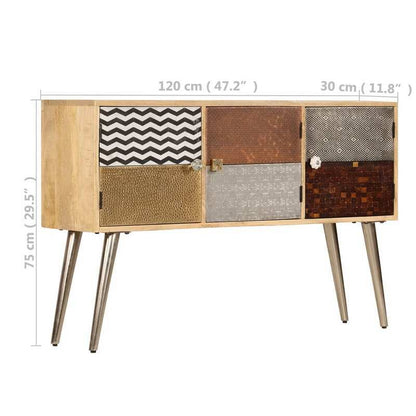 Dressoir – Sideboard – Opbergkast – Kast – Meubel – Massief Grenenhout – Bruin – Compact Formaat 75x35x70 cm – Afneembare Opbergvakken