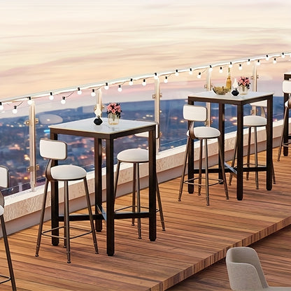 Eettafel – Tafel – Bartafel – Keukentafel – Bistrotafel – Krasbestendig Glanzend Blad – Stevig Metalen Kruisvoet