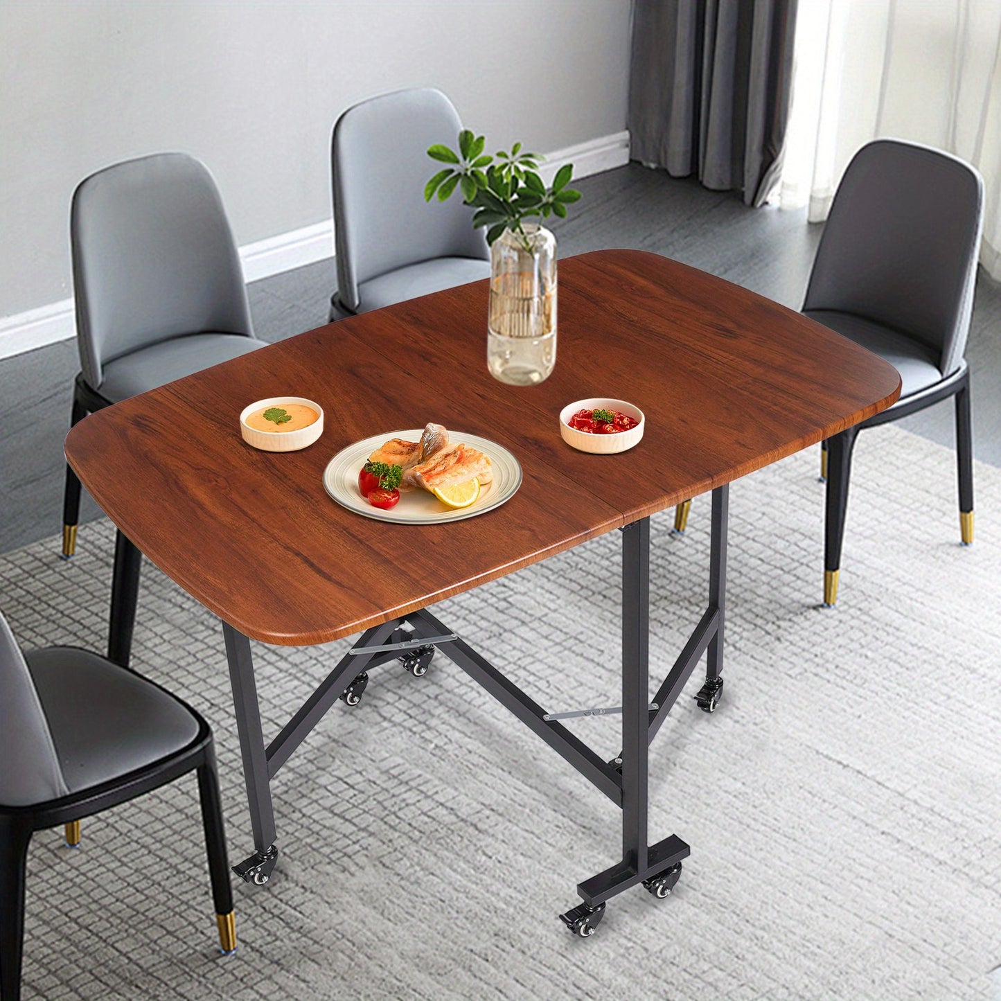 Klaptafel – Vouwtafel – Campingtafel – Tuintafel – Plooitafel – Extra Groot 120x80x75 cm – Stevig Hout & Staal – Ruimtebesparend & Mobiel