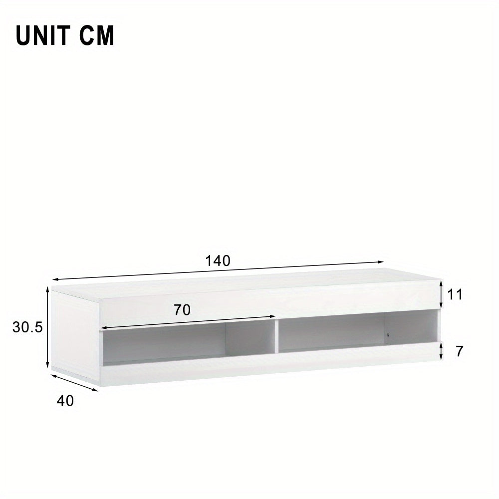 TV Meubel – TV Kast – TV Dressoir – TV Stand – Entertainment Meubel – Modern Wit – Ruime Opbergruimte – Stevige Constructie – 140x40x30,5 cm