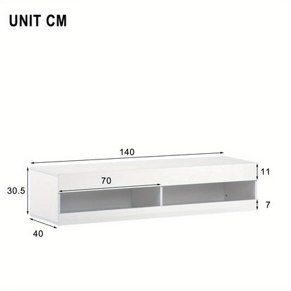 TV Meubel – TV Kast – TV Dressoir – TV Stand – Entertainment Meubel – Modern Wit – Ruime Opbergruimte – Stevige Constructie – 140x40x30,5 cm