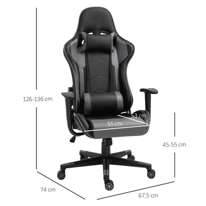 Ergonomische Bureaustoel – Gamingstoel – Draaistoel – Bureaustoel Kunstleer – Kantoorstoel – Zwart – Verstelbare Zithoogte – 160° Kantelbare Rugleuning