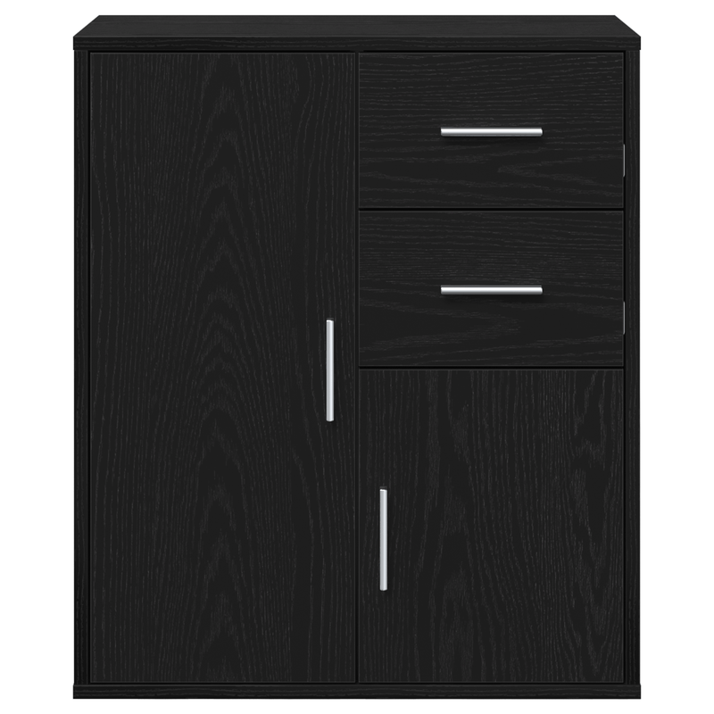 Modern Black Oak Sideboard with Removable Storage Drawers & Doors - 60x31x70cm, Minimalist Design for Living Room, Bedroom, Office - Durable Wood Furniture, Bedroom Organizer, Contemporary Furniture, Sleek Furniture, Sturdy C