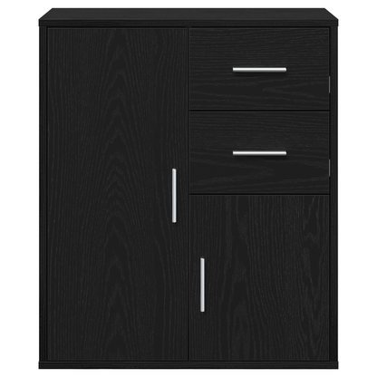 Modern Black Oak Sideboard with Removable Storage Drawers & Doors - 60x31x70cm, Minimalist Design for Living Room, Bedroom, Office - Durable Wood Furniture, Bedroom Organizer, Contemporary Furniture, Sleek Furniture, Sturdy C